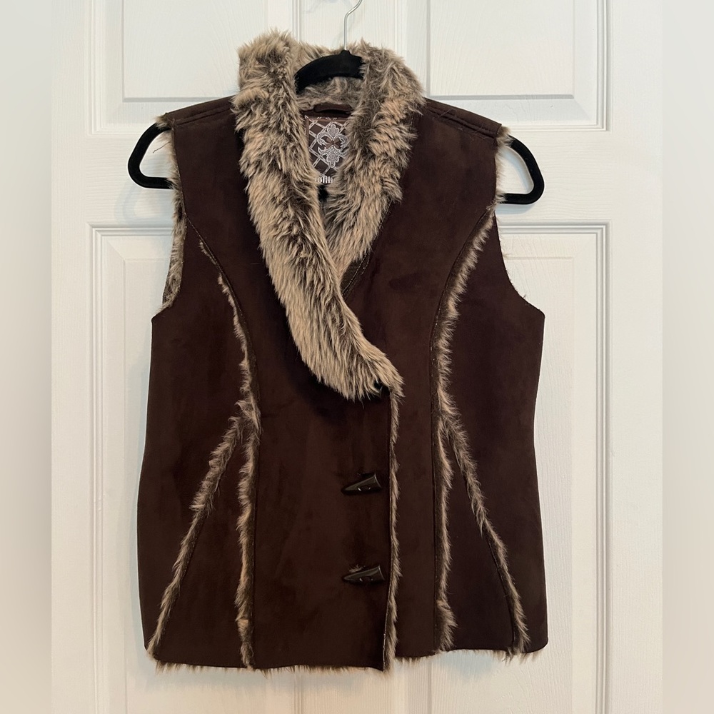 Dollhouse Faux Fur Suede Y2K Woman’s Vest Size Small